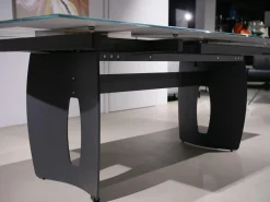 WK Wohnen Esstische|Esstisch WK 895 Platte Glas Kunstdruck Schwarz Weiß Gestell Stahl Anthrazit