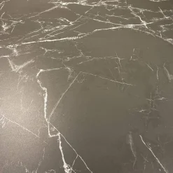 WK Wohnen Esstische|Esstisch WK 852-9 Tischplatte Keramik Marmor Schwarz Rundkufe Edelstahl Matt