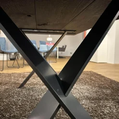 WK Wohnen Esstische|Esstisch WK854-14 Wildeiche Massiv Gebürstet Geköhlt Geölt