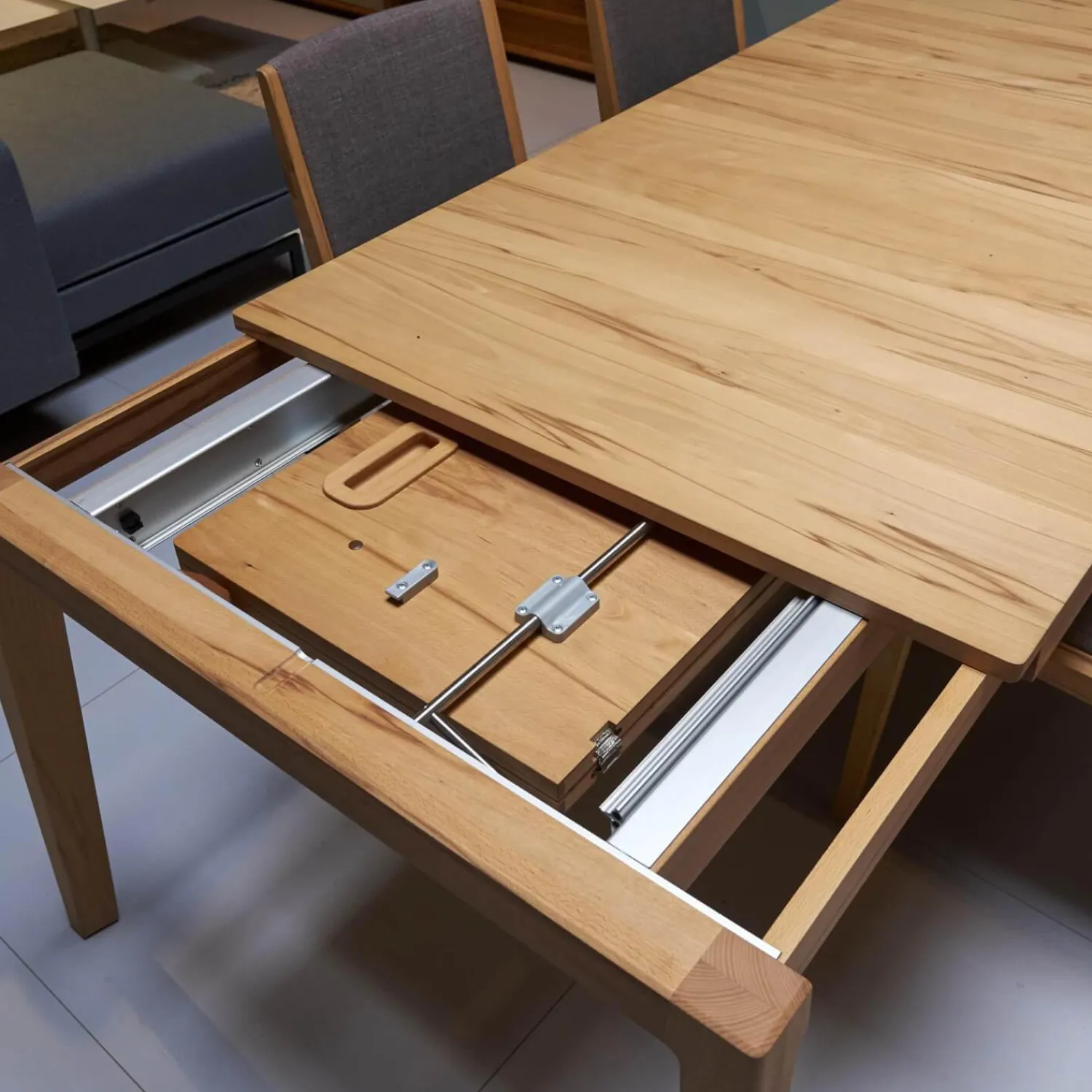 Team 7 Essgruppen|Esstischgruppe Mylon Mit 4 Stühlen Kernbuche Mit Einlegeplatte