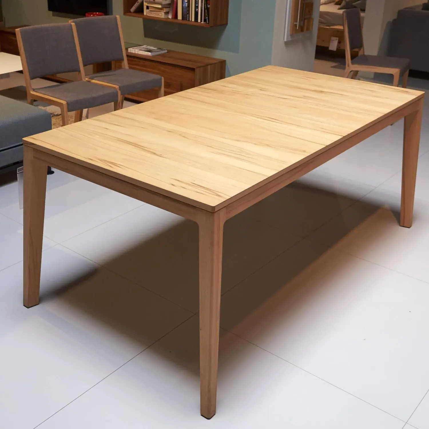 Team 7 Essgruppen|Esstischgruppe Mylon Mit 4 Stühlen Kernbuche Mit Einlegeplatte