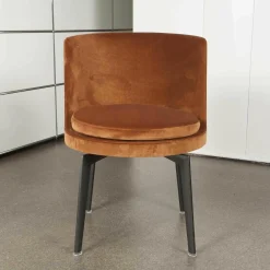 Flexform Einzelstühle|Esszimmerstuhl Feel Good Stoff Eldorado Orange