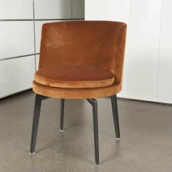 Flexform Einzelstühle|Esszimmerstuhl Feel Good Stoff Eldorado Orange