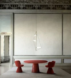 B&B Italia Stuhlsets|Esszimmerstuhl Flair O Stoff Rattier Sara Safran Rot Innenrahmen Stahlrohr