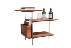 Scholtissek Beistelltische|Etagere Beistelltisch 39043-0 Nussbaum Astig Massiv Natur