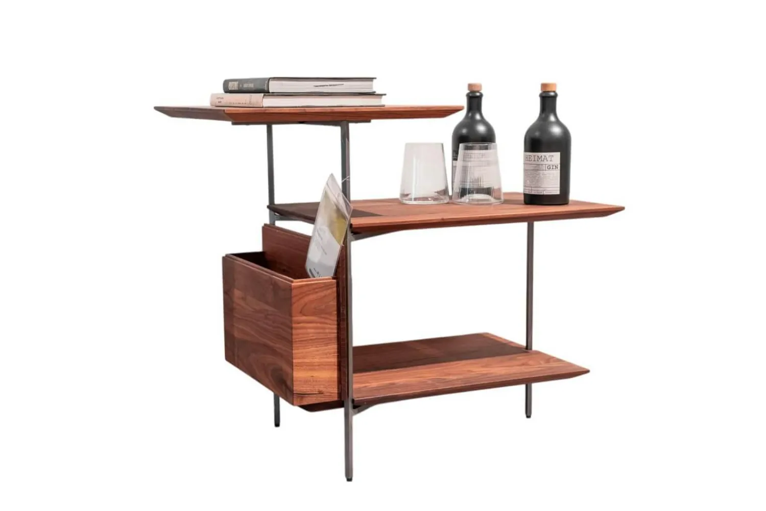 Scholtissek Beistelltische|Etagere Beistelltisch 39043-0 Nussbaum Astig Massiv Natur