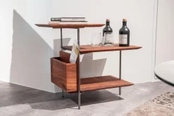 Scholtissek Beistelltische|Etagere Beistelltisch 39043-0 Nussbaum Astig Massiv Natur