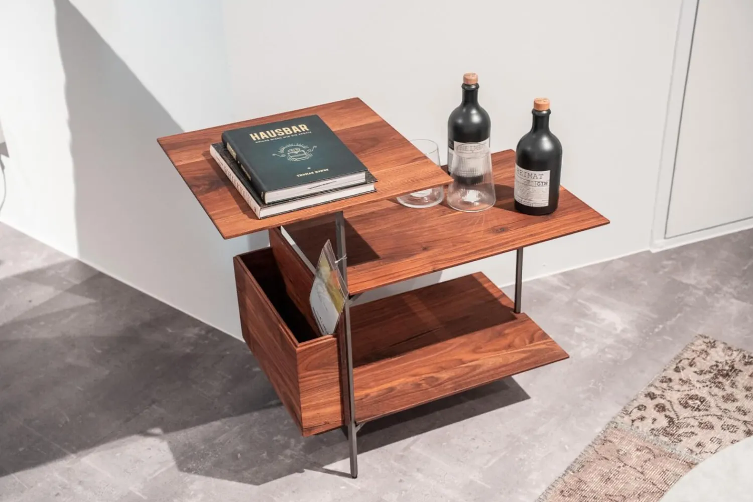 Scholtissek Beistelltische|Etagere Beistelltisch 39043-0 Nussbaum Astig Massiv Natur