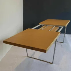 Vitra Esstische|Extendable Dining Table Tischplatte Furnier Eiche Natur Gestell Aluminium Mit Auszug