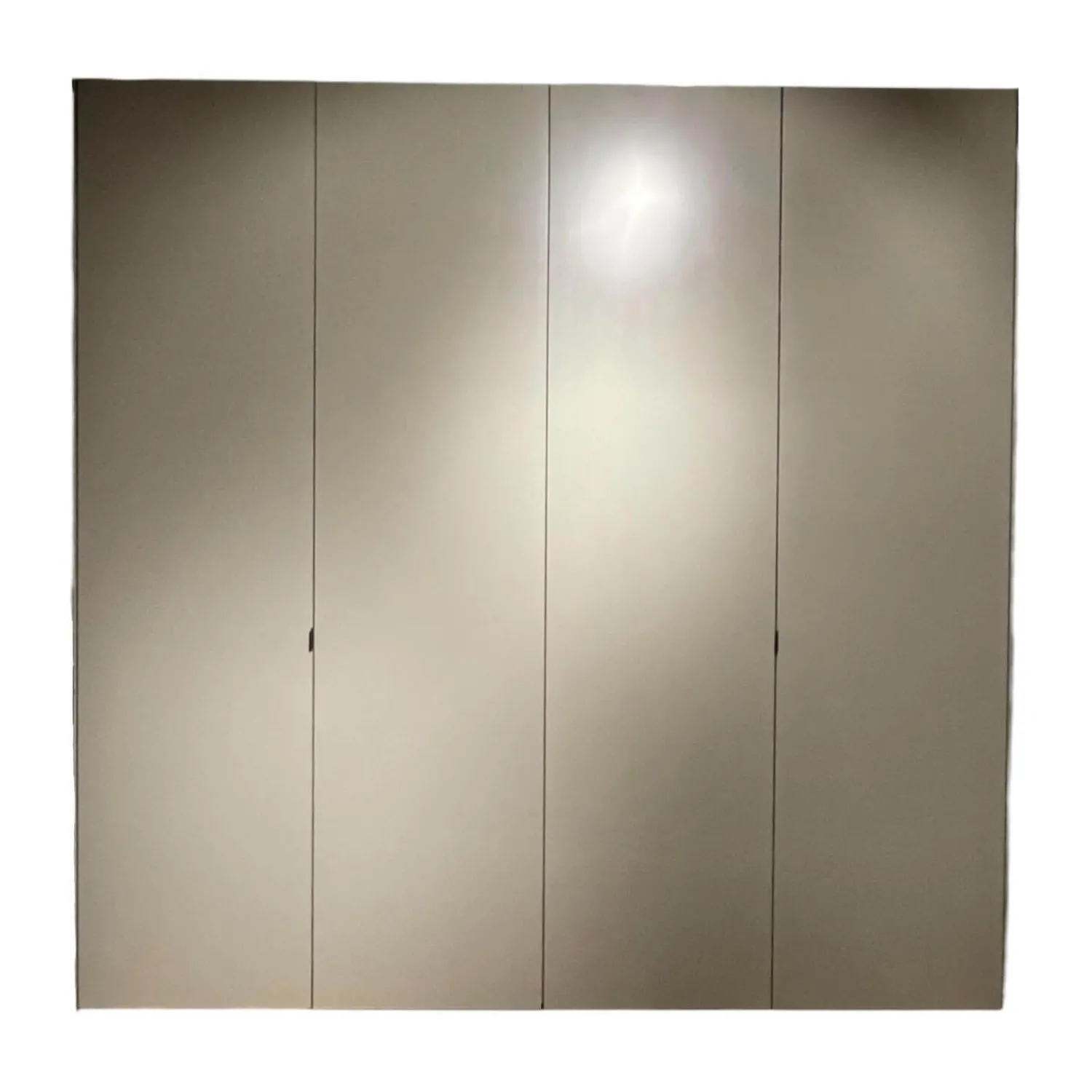 Interlübke Kleiderschränke|Falltürenkleiderschrank Collect Plus Lack M37 Manor Grün Braun Ledergriff Schwarz Inklusive Innenbeleuchtung