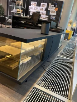 Walter Knoll Kommoden & Sideboards|Farns Sideboard Eiche Geflammt Mit Glas- Und Lederauflage Und Beleuchtung