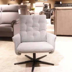 himolla Fernsehsessel|Fernsehsessel Pete Modell 7826 32 V14 Stoff Q2 Fashio Gletscher Hellgrau Sternfuß pulverbeschichtet Anthrazit