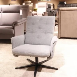 himolla Fernsehsessel|Fernsehsessel Pete Modell 7826 32 V14 Stoff Q2 Fashio Gletscher Hellgrau Sternfuß pulverbeschichtet Anthrazit