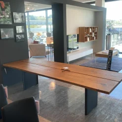 Team 7 Esstische|Fixtisch Echt.zeit Holz Eiche Gebürstet Urig Naturöl Gestell Schwarz Metallwangen