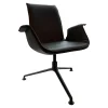 Walter Knoll Relaxsessel|FK Schalensessel 6726-3GS Bezug Leder Rodeo Soft 1360 Black Drehgestell Schwarz Matt