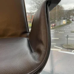 Walter Knoll Relaxsessel|FK Schalensessel 6726-3GS Bezug Leder Rodeo Soft 1360 Black Drehgestell Schwarz Matt