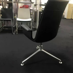 Walter Knoll Relaxsessel|FK Schalensessel Leder 65 Schwarz Kreuzfuß Aluminium