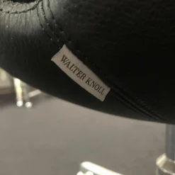 Walter Knoll Relaxsessel|FK Schalensessel Leder 65 Schwarz Kreuzfuß Aluminium