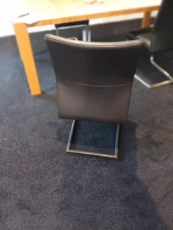 Carega Design Einzelstühle|Freischwinger Katy 3 Leder Toledo Braun Gestell Edelstahl Gebürstet