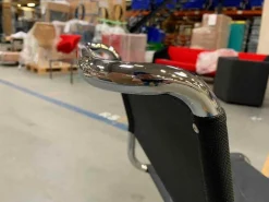 Thonet Einzelstühle|Freischwinger Stuhl S33 Stoff Schwarz Gestell Verchromt