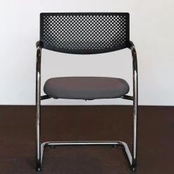 Vitra Einzelstühle|Freischwinger Visavis 2 Bezug Stoff Torso Citterio 76 Antra Gestell Glanzverchromt