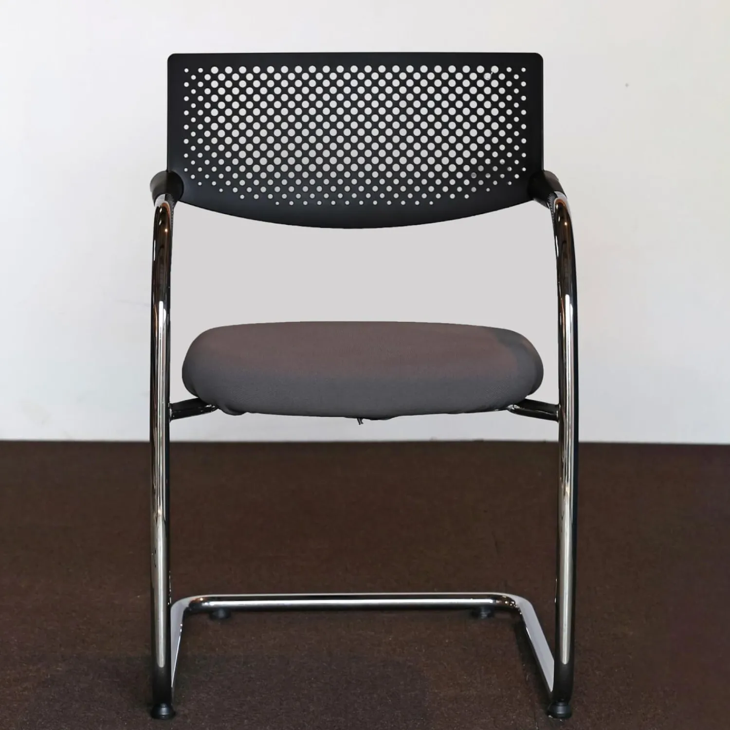 Vitra Einzelstühle|Freischwinger Visavis 2 Bezug Stoff Torso Citterio 76 Antra Gestell Glanzverchromt