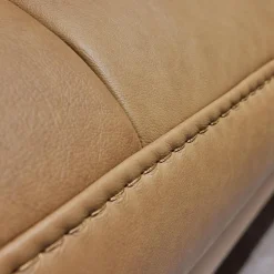 Hukla Polstergruppen|Funktionseckgarnitur 4057 IL Leder Vivre Honey VZ Metallfuß Schwarz Mit Hocker