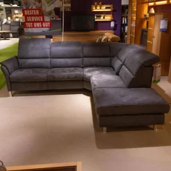 Steinpol Polstergruppen|Funktionseckgarnitur Relaxa 5 0 Stoff Herkules Steel 44 D Schwarz Aluminium Säulenfuß Und Drehteller Edelstahl