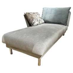 Brühl Daybeds & Recamieren|Funktionsliege Tam Stoff Dess 2813 93 Grau Gestell Metall Glänzend Verchromt Seitenlehne Verschieb Und Abklappbar Mit Spitzkissen