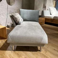 Brühl Daybeds & Recamieren|Funktionsliege Tam Stoff Dess 2813 93 Grau Gestell Metall Glänzend Verchromt Seitenlehne Verschieb Und Abklappbar Mit Spitzkissen