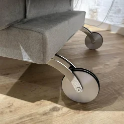 Brühl Daybeds & Recamieren|Funktionsliege Tam Stoff Dess 2813 93 Grau Gestell Metall Glänzend Verchromt Seitenlehne Verschieb Und Abklappbar Mit Spitzkissen