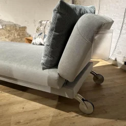 Brühl Daybeds & Recamieren|Funktionsliege Tam Stoff Dess 2813 93 Grau Gestell Metall Glänzend Verchromt Seitenlehne Verschieb Und Abklappbar Mit Spitzkissen