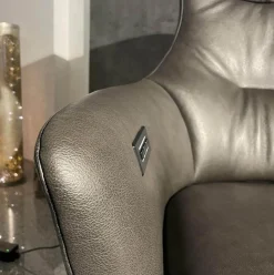 WK Wohnen Loungesessel|Relaxsessel|Funktionssessel 687 Bosso Leder Polo 1101 Fuß X-60 Schwarz