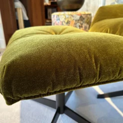 Bielefelder Werkstätten Fernsehsessel|Loungesessel|Funktionssessel Daron Stoff B Emilia 232 Grün Schale Leder Java Braun Sternfuß Bronze Schwarz Matt Mit Hocker