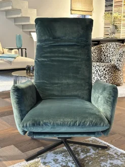 Bielefelder Werkstätten Relaxsessel|Funktionssessel Heavens Place Stoff Carlucci City Velvet CA7832 087 T Grün Sternfuß Metall Schwarz