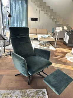 Bielefelder Werkstätten Relaxsessel|Funktionssessel Heavens Place Stoff Carlucci City Velvet CA7832 087 T Grün Sternfuß Metall Schwarz