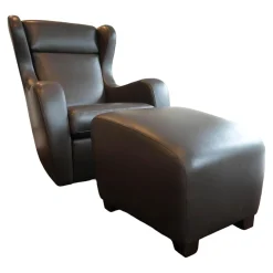 Frommholz Relaxsessel|Funktionssessel Mama Mia Mit Hocker Leder Soft Grip 228 Dunkelbraun