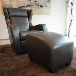 Frommholz Relaxsessel|Funktionssessel Mama Mia Mit Hocker Leder Soft Grip 228 Dunkelbraun