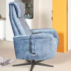 Carina Relaxsessel|Funktionssessel Noah M Blau Sternfuß Schwarz Verstellbar