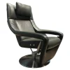 Koinor Relaxsessel|Funktionssessel Yoko No 12 VM Leder C Classic Pepper Schwarz Grau Gabel Alu Matt Schwarz