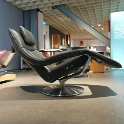 Koinor Relaxsessel|Funktionssessel Yoko No 12 VM Leder C Classic Pepper Schwarz Grau Gabel Alu Matt Schwarz