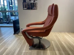 Koinor Relaxsessel|Funktionssessel Yoko No2 Leder C Revolution Paprika Orange Drehteller Nickel Satiniert Motorisch Verstellbar