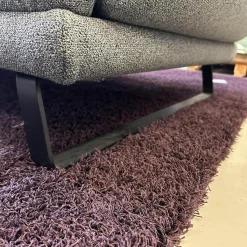 IP Design 2-Sitzer-Sofas|Funktionssofa Clou Bezug Stoff 8 Mara Grau Kufe Metall Matt Schwarz Sitz Drehbar Mit Liegefunktion