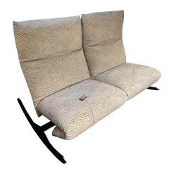 Bullfrog 2-Sitzer-Sofas|Funktionssofa Rockfrog Outdoor Stoff Sprinkle Natur 1404 30 Creme Schwarz Gestell Schwarz Feinstruktur