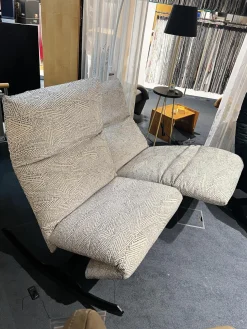 Bullfrog 2-Sitzer-Sofas|Funktionssofa Rockfrog Outdoor Stoff Sprinkle Natur 1404 30 Creme Schwarz Gestell Schwarz Feinstruktur