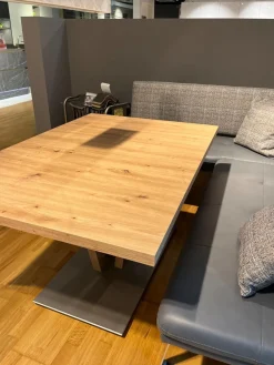 K+W Esstische|Funktionstisch Vari Artisan Eiche Nachbildung Bodenplatte MDF Edelstahldekor Mit Ansteckplatte