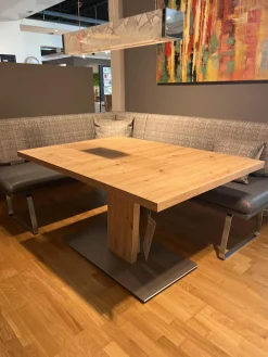K+W Esstische|Funktionstisch Vari Artisan Eiche Nachbildung Bodenplatte MDF Edelstahldekor Mit Ansteckplatte