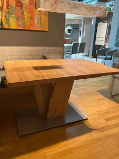 K+W Esstische|Funktionstisch Vari Artisan Eiche Nachbildung Bodenplatte MDF Edelstahldekor Mit Ansteckplatte