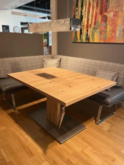 K+W Esstische|Funktionstisch Vari Artisan Eiche Nachbildung Bodenplatte MDF Edelstahldekor Mit Ansteckplatte