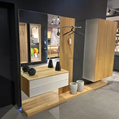 Team 7 Garderoben|Garderobe Eiche Naturöl Und Glas Pearl Weiß Inklusive 4 Schuhfächer Aus Holz